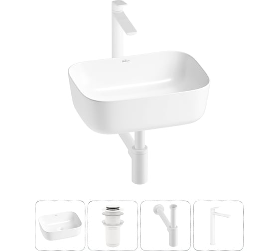 Изображение товара Набор Wellsee 4 в 1 Preen накладная раковина 40x30 см 20214214R