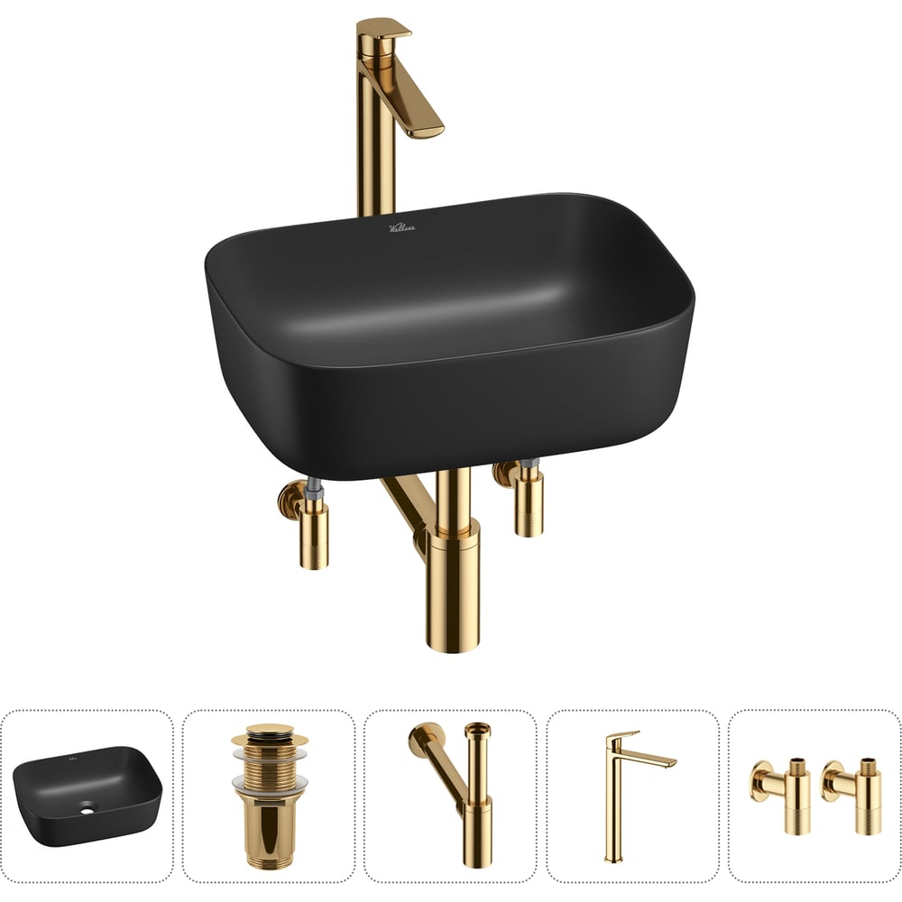 Изображение товара Набор Wellsee 5 в 1 Preen накладная раковина 40x30 см современный стиль