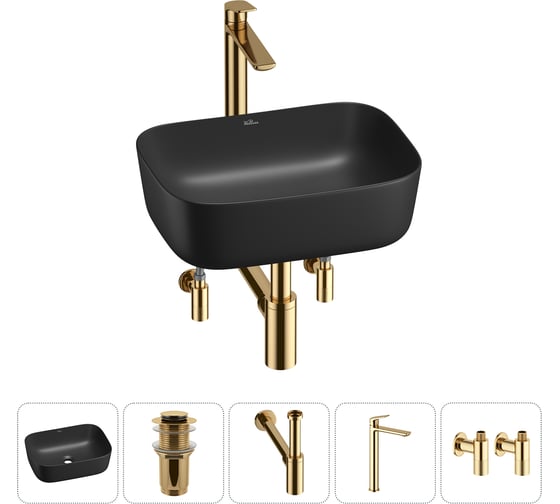 Изображение товара Набор Wellsee 5 в 1 Preen накладная раковина 40x30 см 20214230R