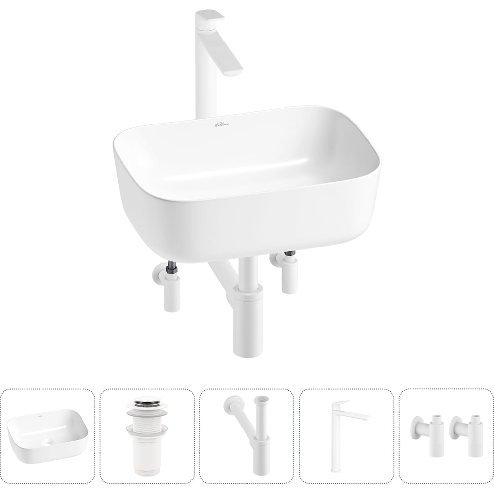 Изображение товара Набор Wellsee 5 в 1 Preen накладная раковина 40x30 см 20214218R