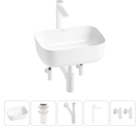 Изображение товара Набор Wellsee 5 в 1 Preen накладная раковина 40x30 см 20214218R