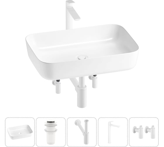 Изображение товара Набор Wellsee 5 в 1 Preen накладная раковина 50x40 см 20214246R