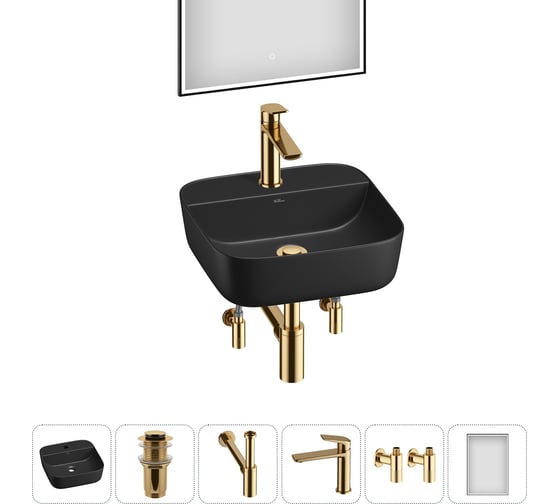 Изображение товара Набор Wellsee 6 в 1 Preen накладная раковина 40x40 см 20218329R