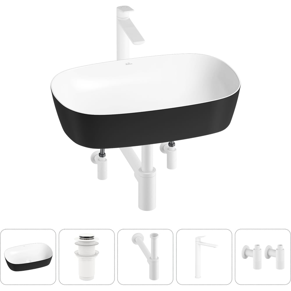 Изображение товара Набор Wellsee 5 в 1 Ground Breaking накладная раковина 50x39 см в современном стиле