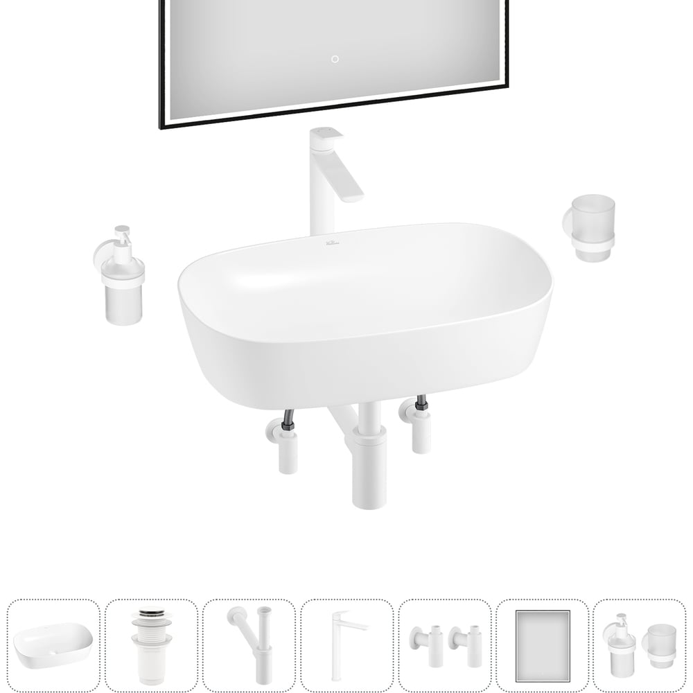 Изображение товара Набор Wellsee 7 в 1 Ground Breaking накладная раковина 61x39 см 20218620R