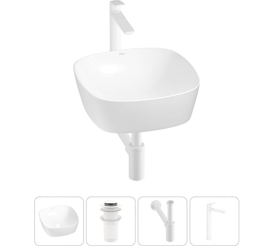 Изображение товара Набор Wellsee 4 в 1 Ground Breaking накладная раковина 40x40 см 20212136R