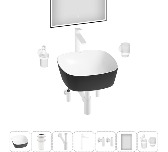 Изображение товара Набор Wellsee 7 в 1 Ground Breaking накладная раковина 40x40 см 20218598R