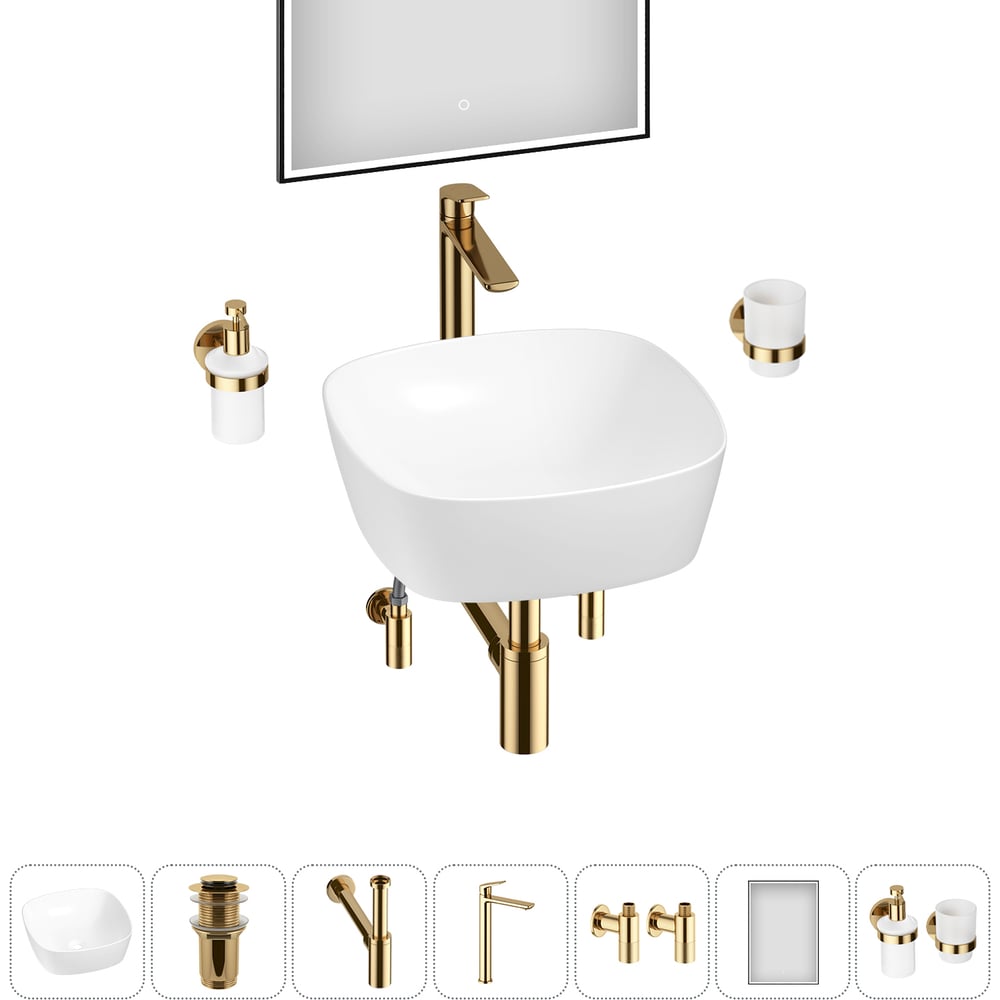 Изображение товара Набор накладных раковин и аксессуаров Wellsee 7 в 1 Ground Breaking