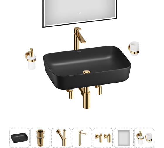 Изображение товара Набор Wellsee 7 в 1 Preen накладная раковина 50x40 см 20218304R