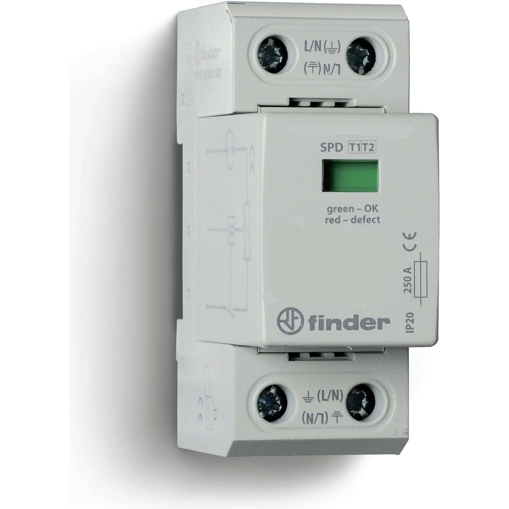 Изображение товара Устройство защиты от импульсных напряжений Finder узип тип 1+2, 1 варистор/искровый разрядник, 7P0182601025 Изображение товара Устройство защиты от импульсных напряжений Finder узип тип 1+2, 1 варистор/искровый разрядник, 7P0182601025