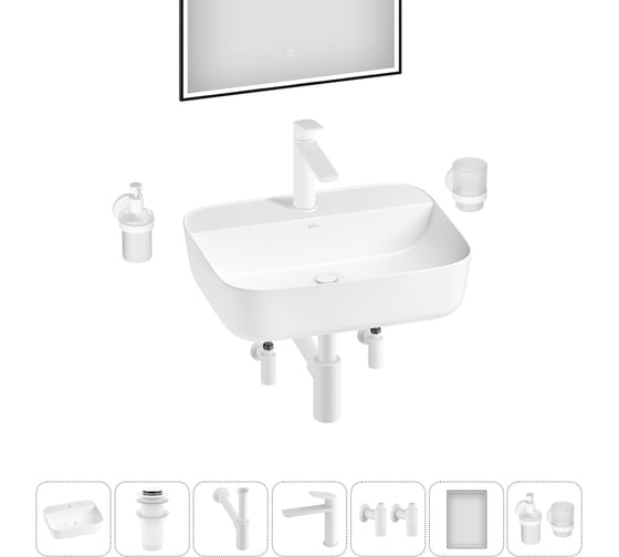 Изображение товара Набор Wellsee 7 в 1 Preen накладная раковина 50x40 см 20218340R