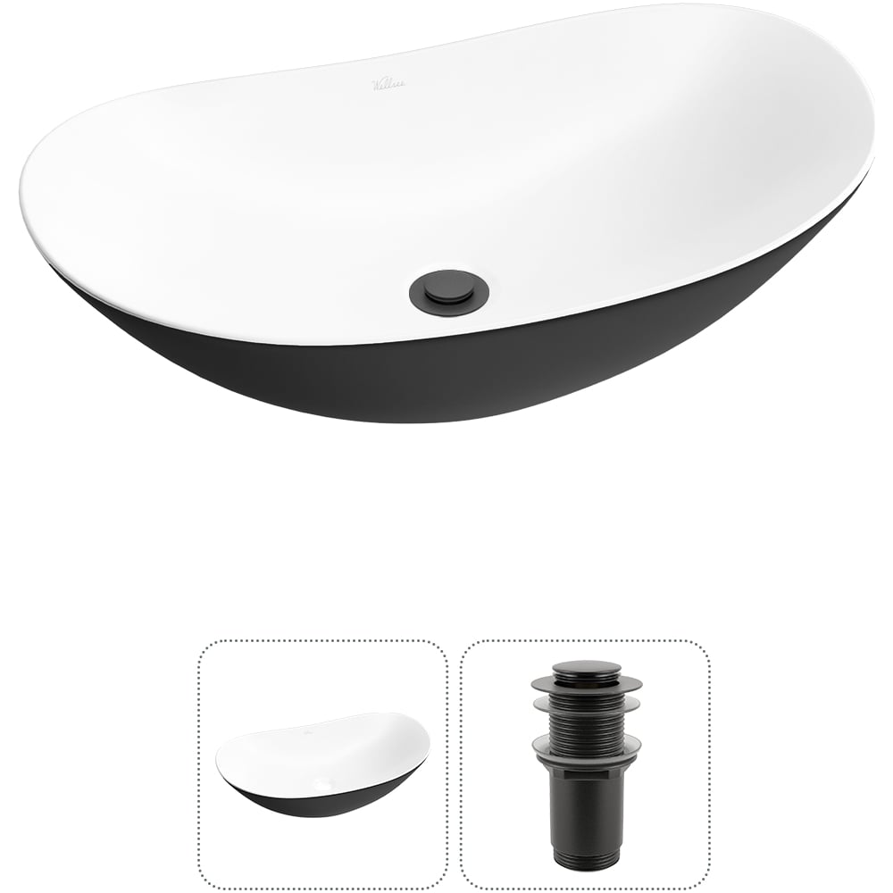 Изображение товара Акционный набор 2 в 1 Carefree Dove накладная раковина 60x36 см фарфор RefCeram