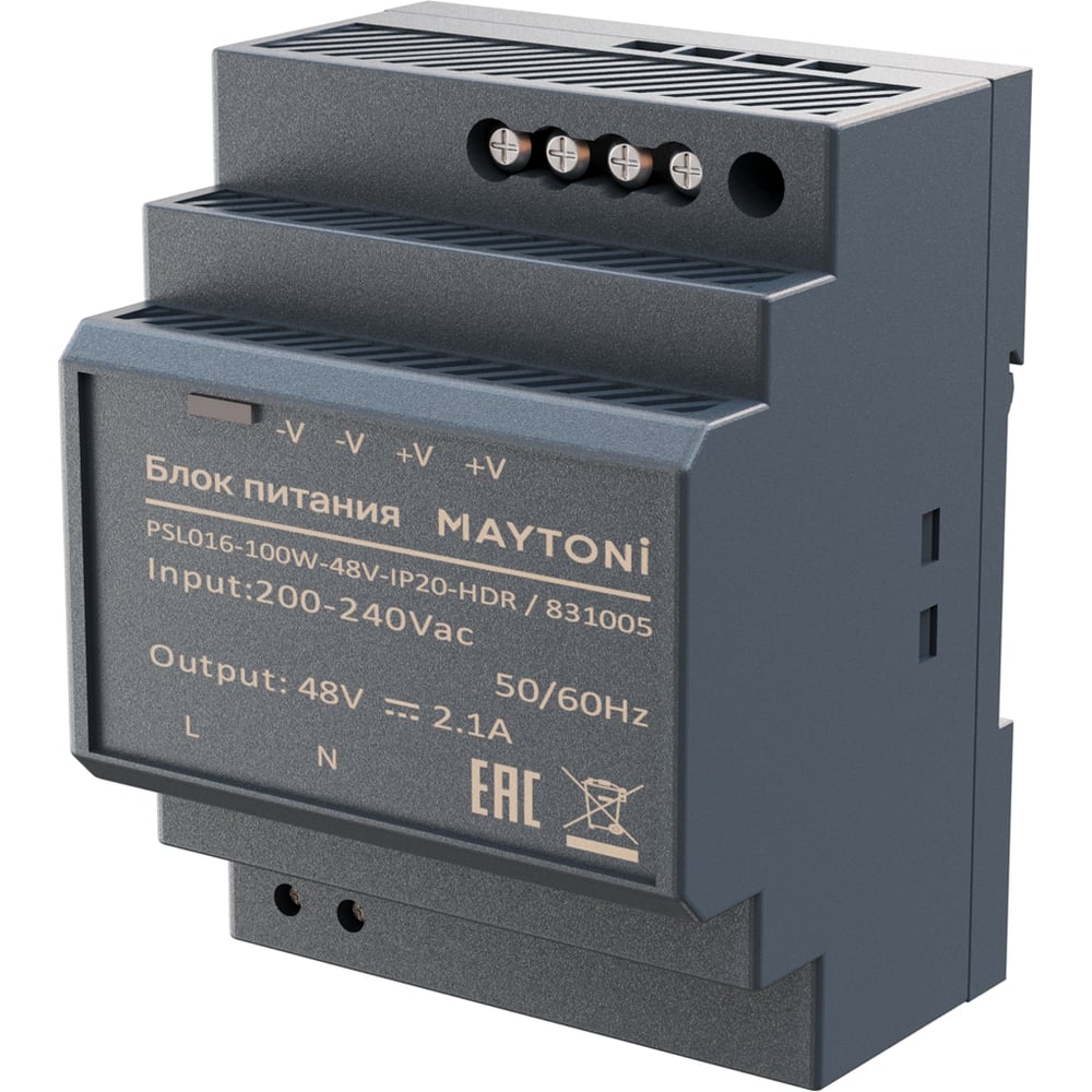 Изображение товара Блок питания Maytoni PSL016 48В, 100Вт, IP20, HDR 831005