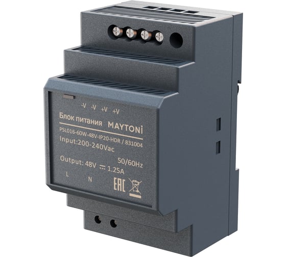 Изображение товара Блок питания Maytoni PSL016 48В, 60Вт, IP20, HDR 831004