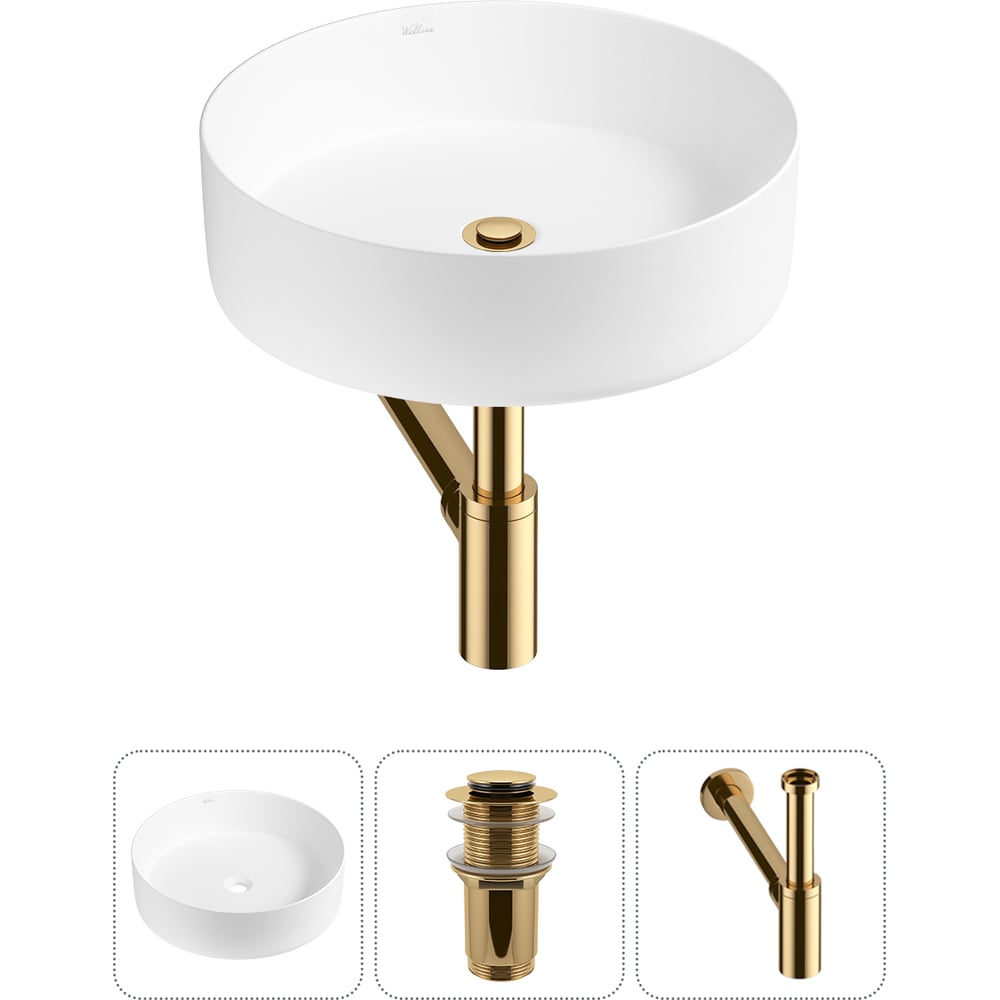 Изображение товара Накладная раковина Wellsee 3 в Coax 36x36 см с донным клапаном