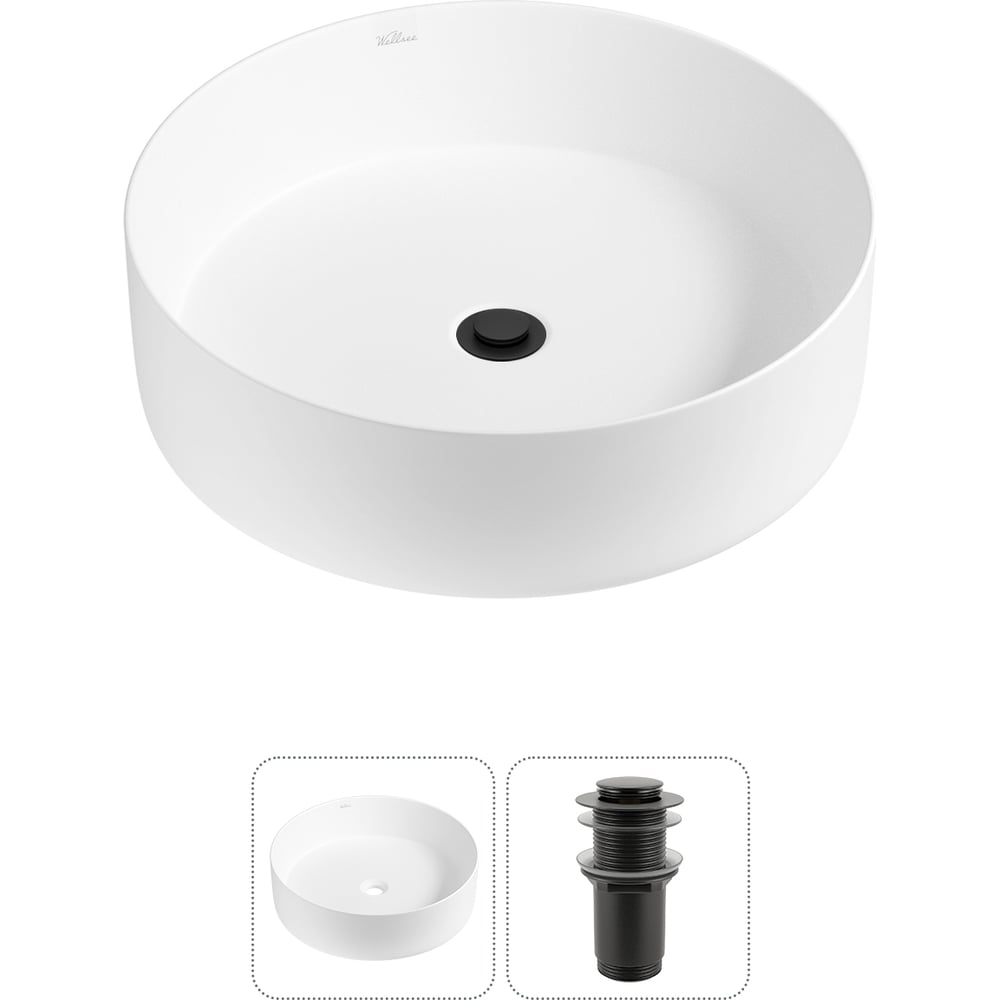 Изображение товара Раковина накладная Wellsee 2 Coax 30x30 см матовый белый фарфор