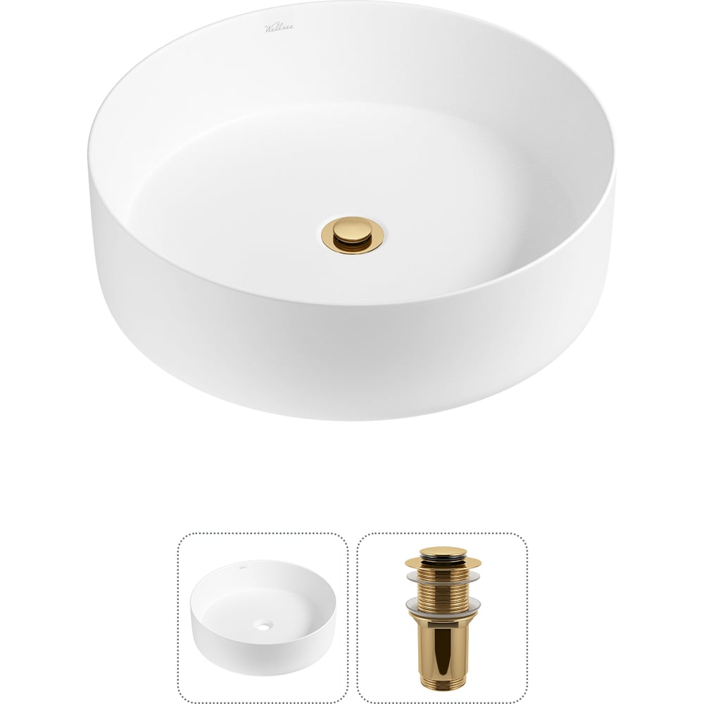 Изображение товара Накладная раковина Wellsee 2 Coax 30x30 см матовый белый фарфор