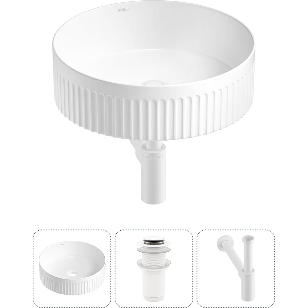 Изображение товара Накладная раковина Wellsee Festive Fox 2.0 40x40 см с донным клапаном