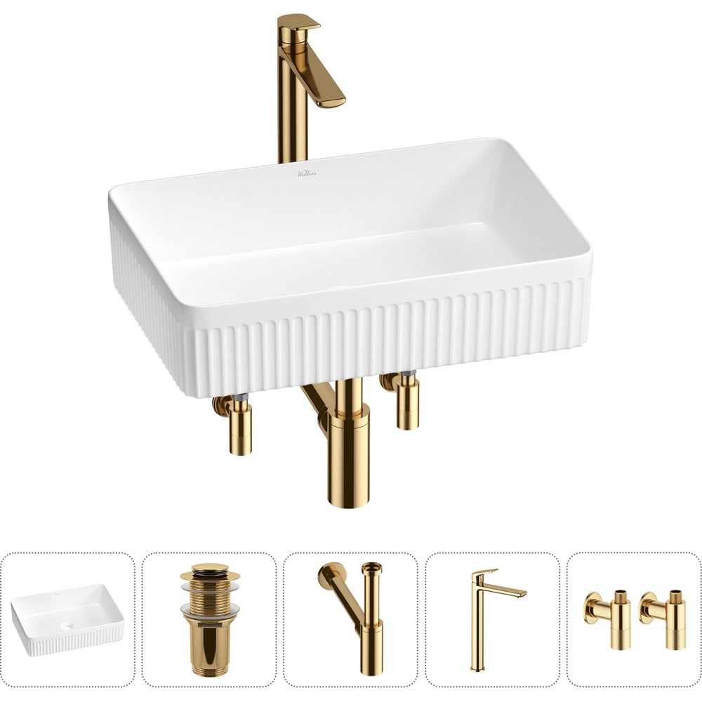 Изображение товара Акционный набор Wellsee 5 в Festive Fox 2.0 накладная раковина 50x35 см