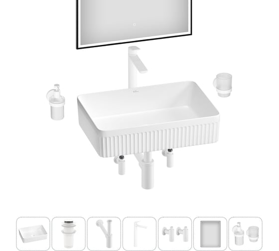 Изображение товара Акционный набор Wellsee 7 в Festive Fox 2.0 накладная раковина 50x36 см 20218074R