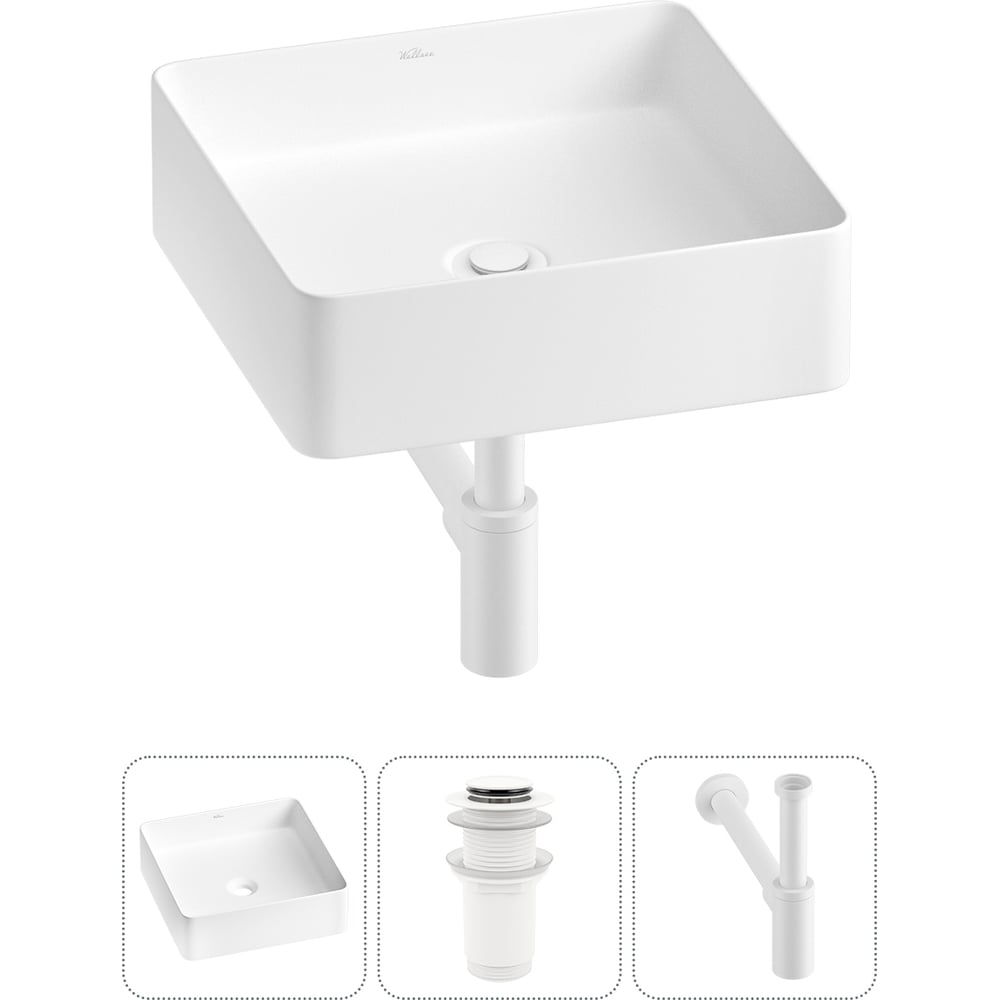 Изображение товара Акционный набор Wellsee 3 в FreeDom 2.0 накладная раковина 30x30 см белая