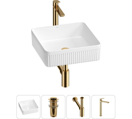 Изображение товара Акционный набор Wellsee 4 в Festive Fox 2.0 накладная раковина 40x40 см 20213508R