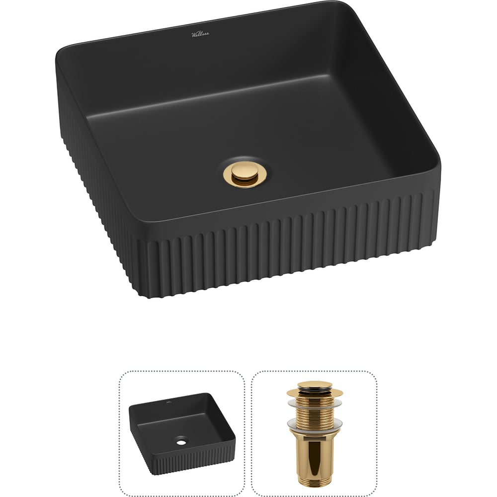 Изображение товара Акционный набор Wellsee 2 в Festive Fox 2.0 накладная раковина 36x36 см черная матовая