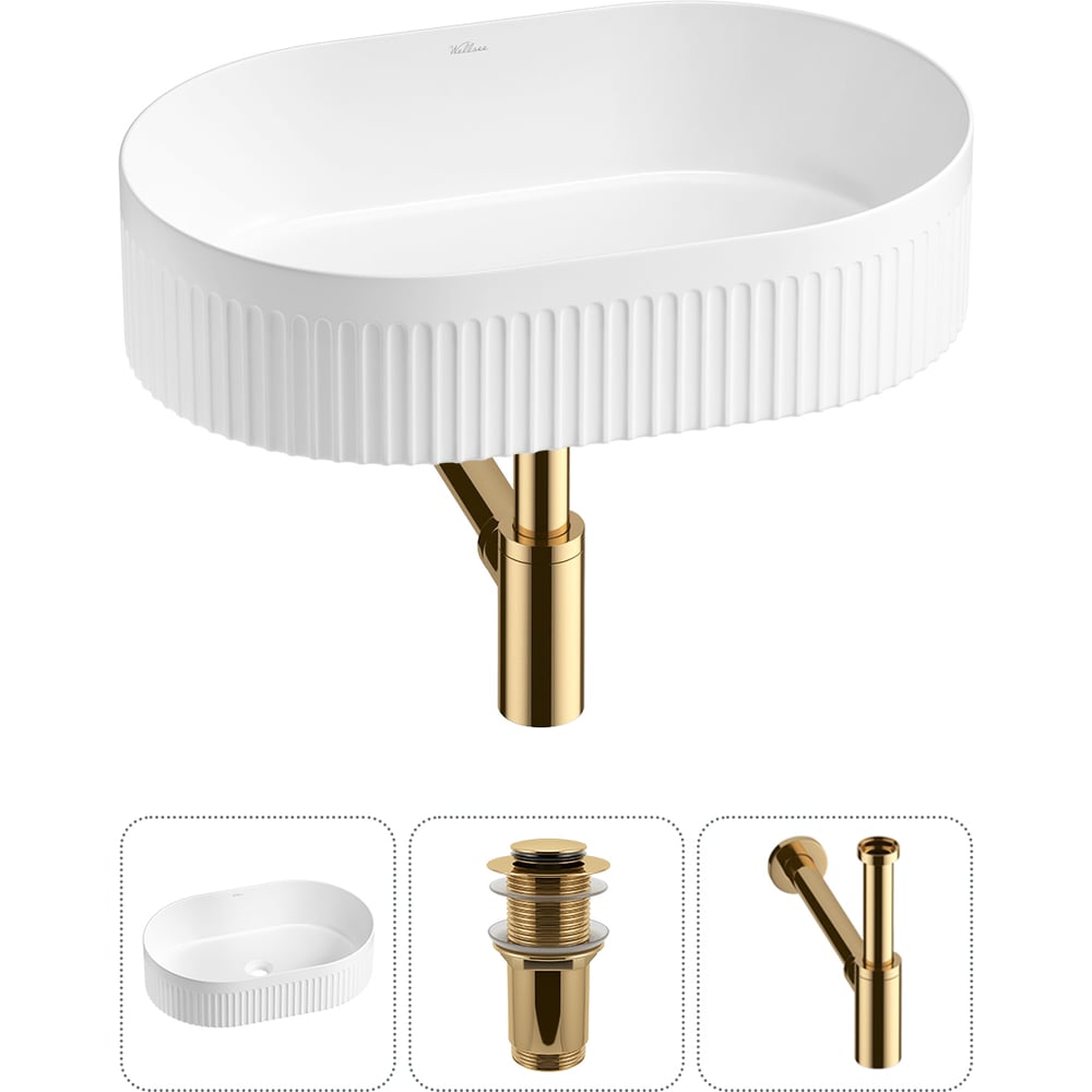 Изображение товара Акционный набор Wellsee 3 в Festive Fox 2.0 накладная раковина 50x32 см белая золото