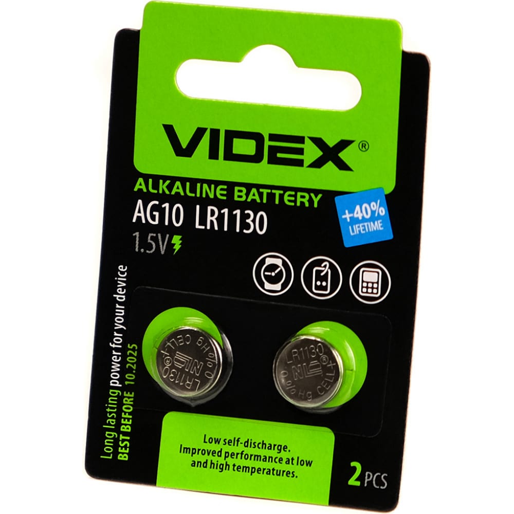 Щелочная-алкалиновая батарейка Videx батарейка ag10 lr54 lr1130 389 1 5v gp blister упаковка 10 шт
