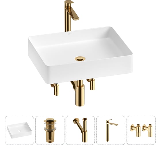 Изображение товара Акционный набор Wellsee 5 в FreeDom 2.0 накладная раковина 51x40 см 20214517R