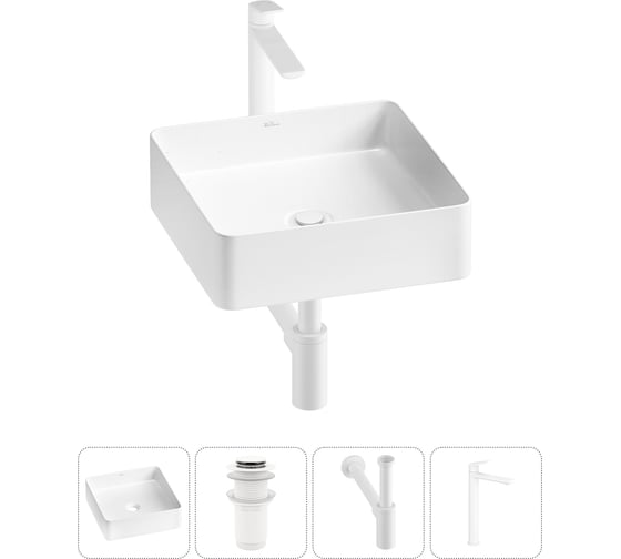 Изображение товара Акционный набор Wellsee 4 в FreeDom 2.0 накладная раковина 36x36 см 20214370R