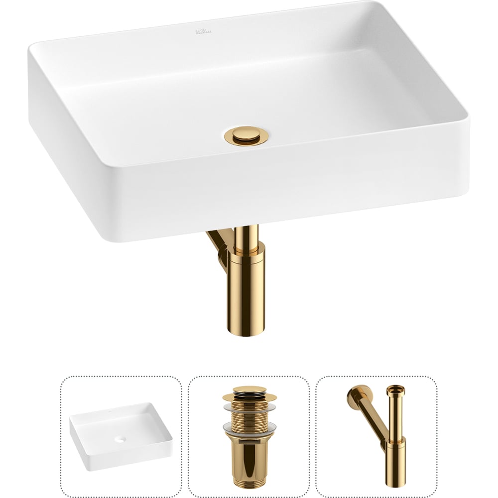 Изображение товара Акционный набор Wellsee 3 в FreeDom 2.0 накладная раковина 51x40 см матовый белый фарфор