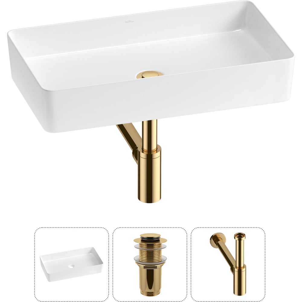 Изображение товара Акционный набор Wellsee 3 в FreeDom 2.0 накладная раковина 60x34 см белая