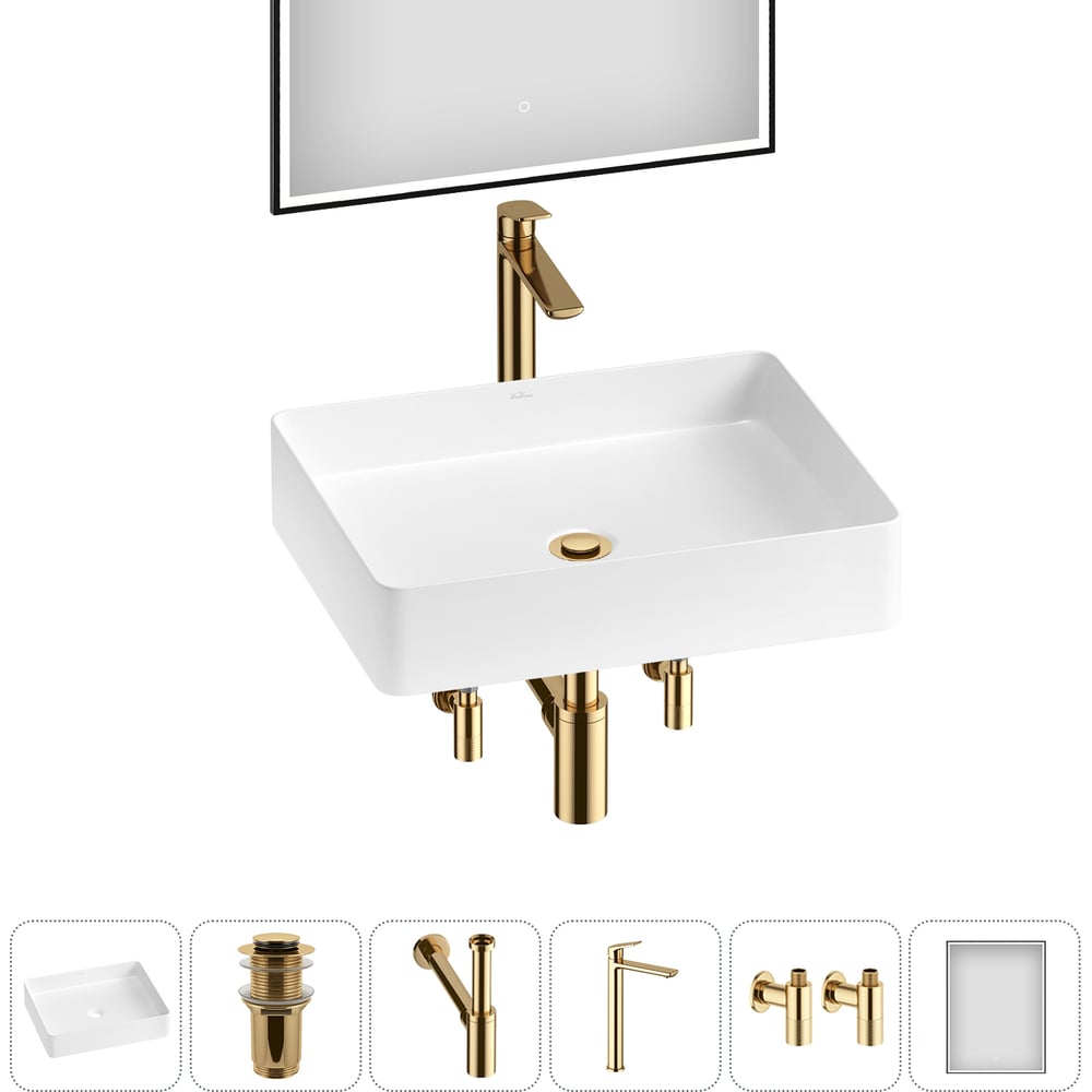 Изображение товара Акционный набор Wellsee 6 в FreeDom 2.0 накладная раковина 51x40 см