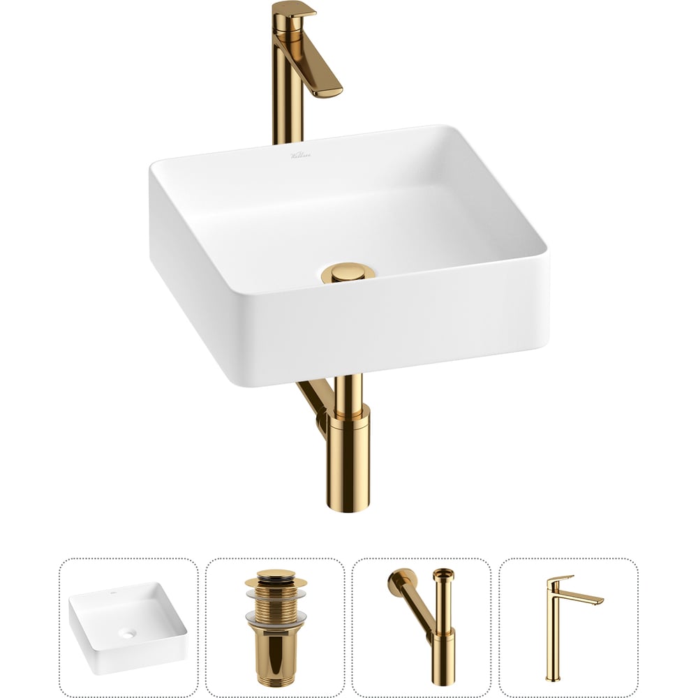 Изображение товара Набор раковинный Wellsee FreeDom 2.0 30x30 см комплект для ванной