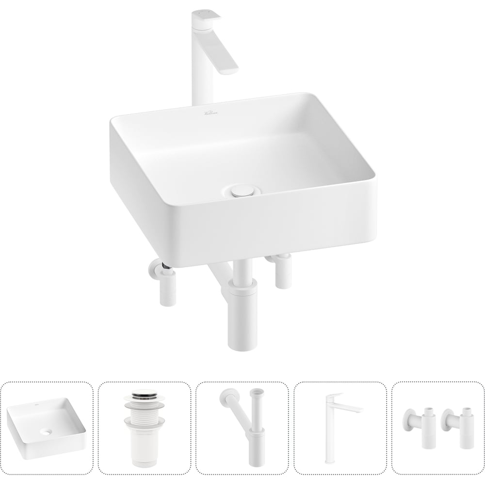 Изображение товара Акционный набор Wellsee 5 в FreeDom 2.0 раковина и однорычажный смеситель