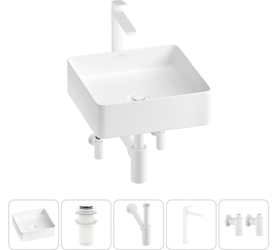 Изображение товара Акционный набор Wellsee 5 в FreeDom 2.0 накладная раковина 36x36 см 20214406R