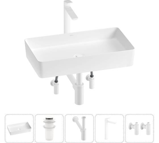 Изображение товара Акционный набор Wellsee 5 в FreeDom 2.0 накладная раковина 60x34 см 20214566R