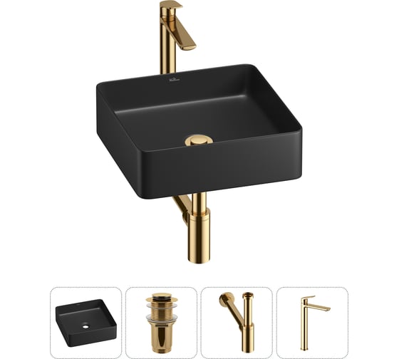 Изображение товара Акционный набор Wellsee 4 в FreeDom 2.0 накладная раковина 30x30 см 20214415R