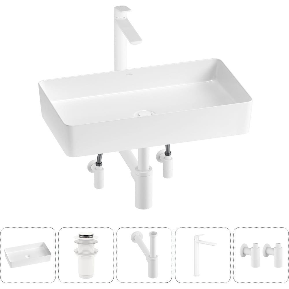 Изображение товара Акционный набор Wellsee 5 в FreeDom 2.0 накладная раковина 60x34 см