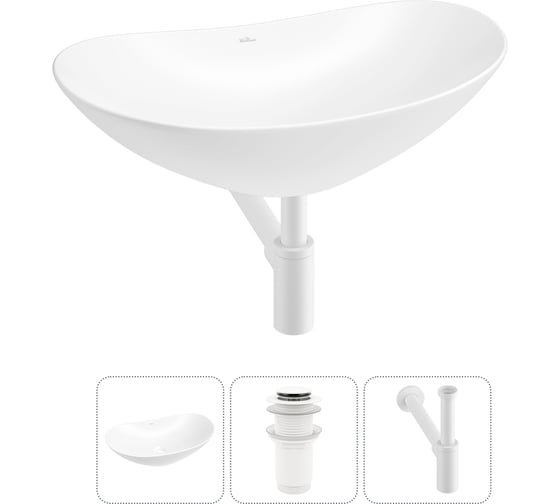 Изображение товара Акционный набор Wellsee 3 в Carefree Dove накладная раковина 53x33 см 20212272R