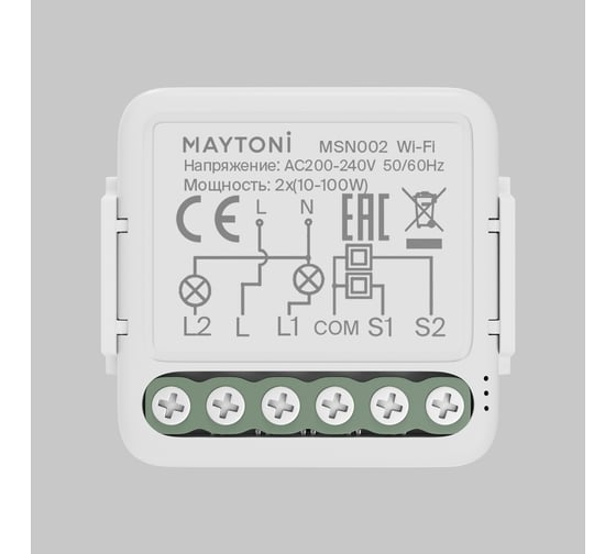Изображение товара Wi-Fi выключатель двухканальный Maytoni (без нуля) MSN002