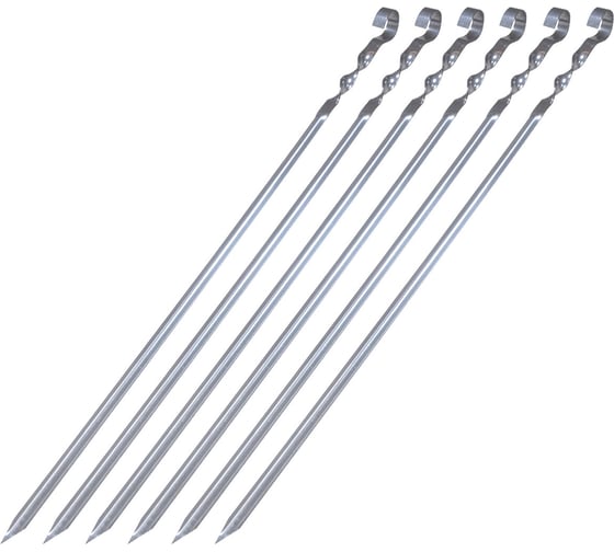 Изображение товара Набор угловых шампуров ОФИСМАГ 6 шт., 450x10x1 мм, сумка для хранения, нержавеющая сталь, 701733