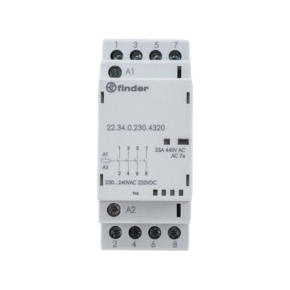 Модульный контактор Finder модульный щитовой термостат finder