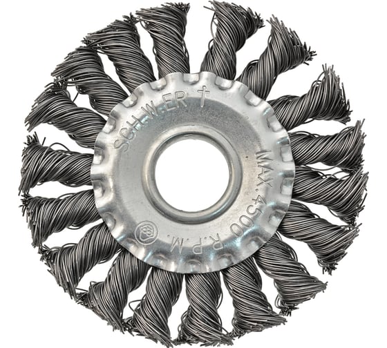 Изображение товара Щетка радиальная плоская (100 мм; крученая проволока 0.5 мм) для УШМ SCH.W.ERT 4001016