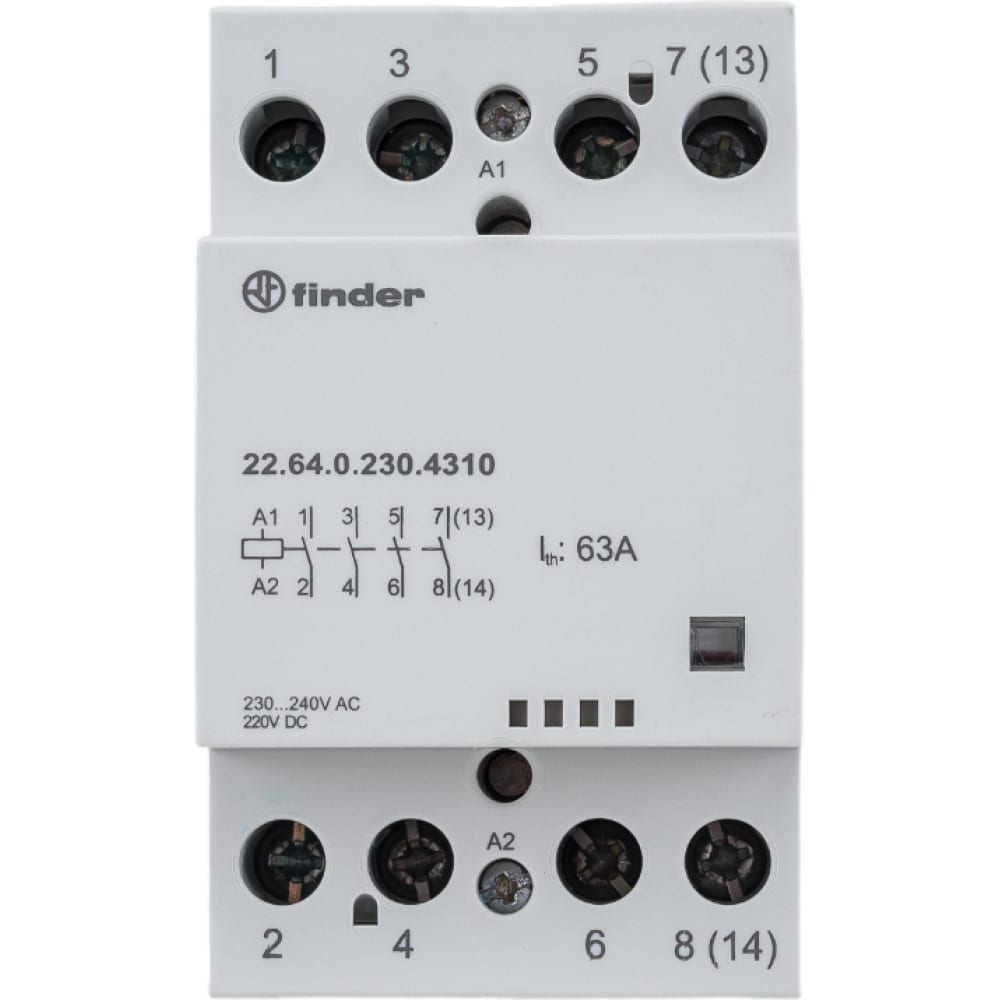 Модульный контактор Finder модульный щитовой термостат finder