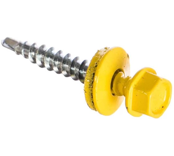 Изображение товара Саморез кровельный ООО ПКФ Сварком 4,8x35 RAL 1018 (цинково-желтый) (уп/80шт.) k00012866