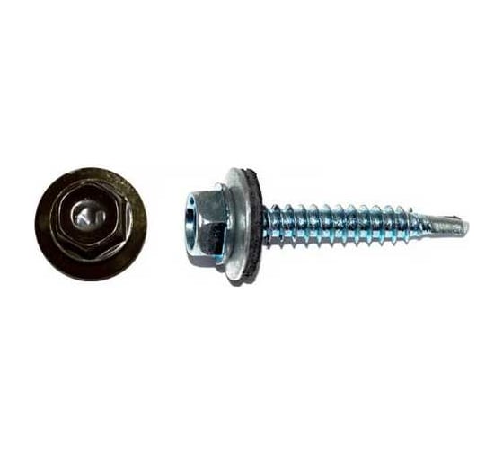 Изображение товара Саморез кровельный ООО ПКФ Сварком 4,8x35 RAL 8019 (серо-коричневый) (уп/50шт.) k00002592