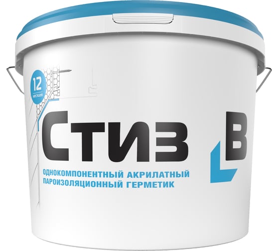 Изображение товара Герметик для монтажа окон акриловый паропроницаемый СТИЗ В ведро, 7 кг, RM000003637