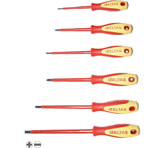 Изображение товара Набор диэлектрических отверток IZELTAS 6 предметов, 4140009106